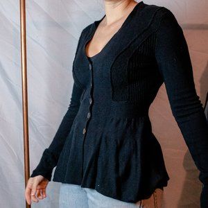 Free People Black Cardigan